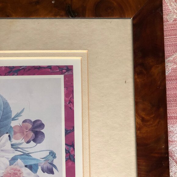 1989 Portal P J Redoute litho print Boquete de Camelias Narcisses Pansees framed - Picture 2 of 6